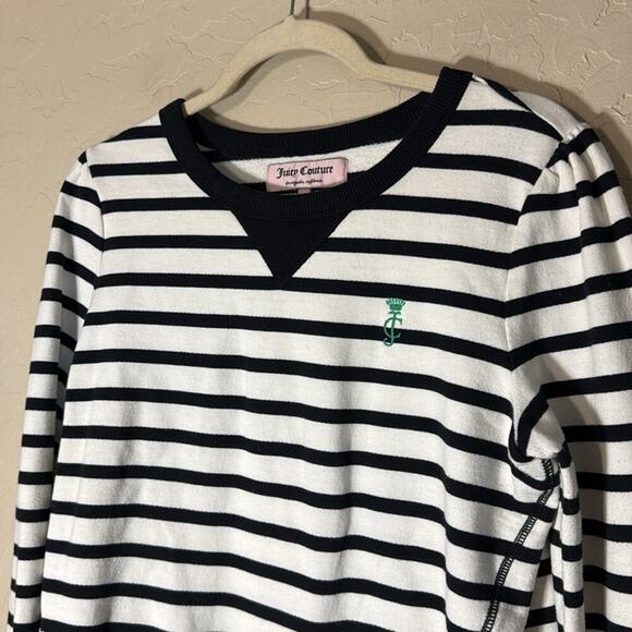 Juicy Couture preppy monogram striped pullover sweatshirt y2k size large - Picture 2 of 9